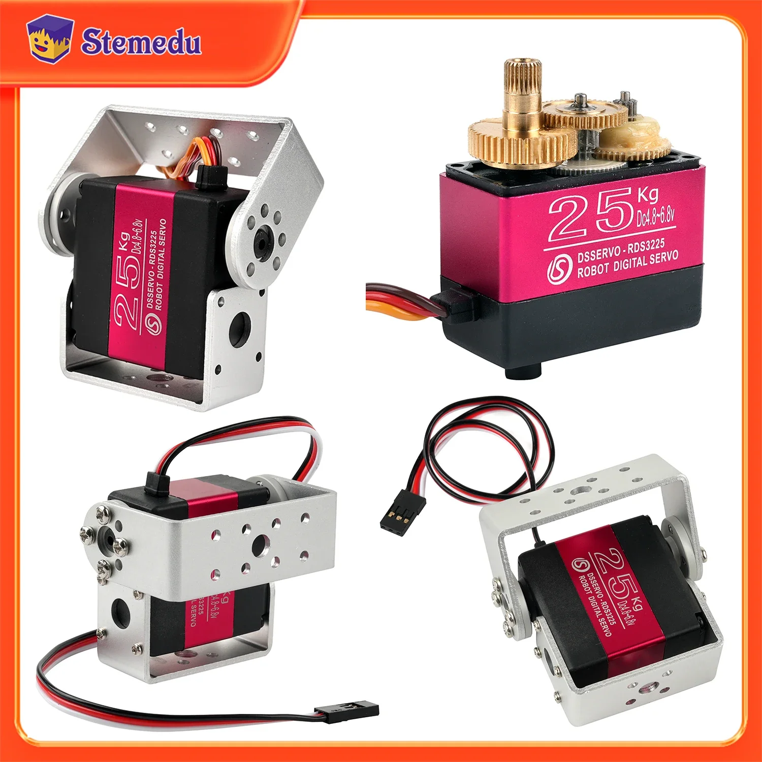 Robot Arm Metal - Servo Digital Robot de 25KG, engranaje