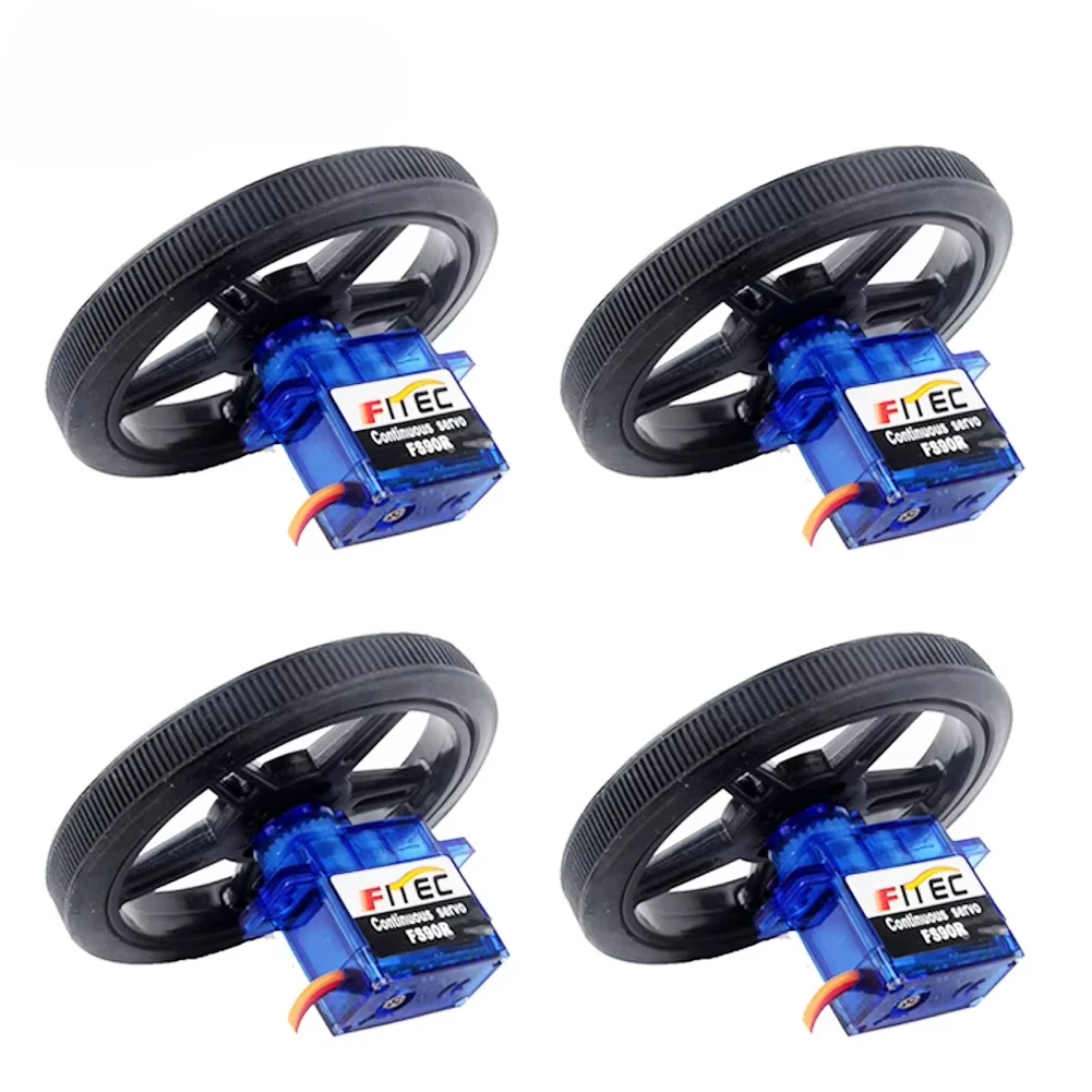 Micro Servo - 4 juegos de servomotores Feetech FS90R,